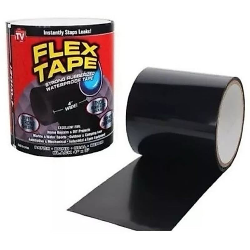 Fita Flex Tape Preta 10cm X 150cm Cola Tudo Multi Aplicação