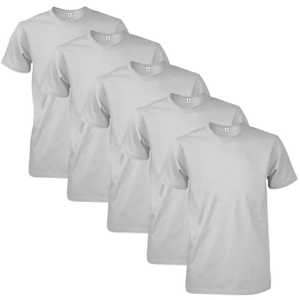 Kit Com 5 Camisetas Lisas Esportivas Masculina Cinza