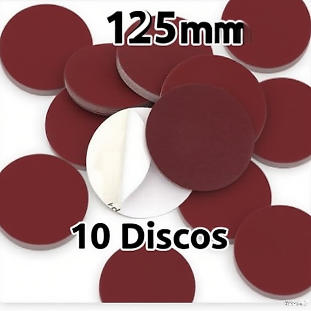 Kit 10 Unidades Disco De Lixa Pluma 125/150/180mm (4.1/2'' Pol.) Com Velcro Sem Furo