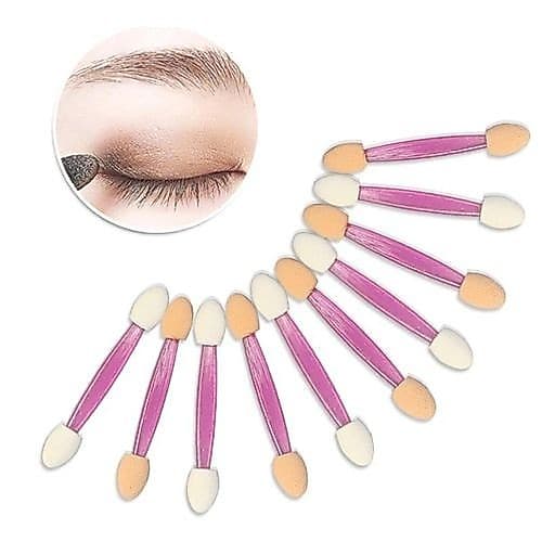 Pincel para maquiagem kit10 aplicador de esponja parasombra em pó, delineador e escova de olhos para mulheres