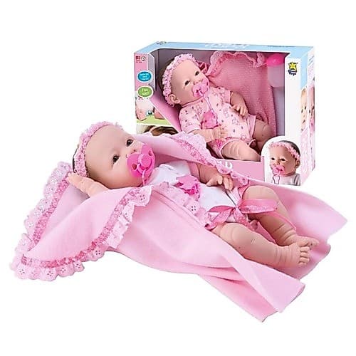 Boneca Bebê Menina Estilo Reborn Faz Xixi C/ Chupeta Newborn Loveborn