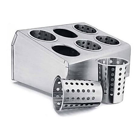Porta Talher 6 Nichos Duplo Aço Inox Bar Padaria Restaurante