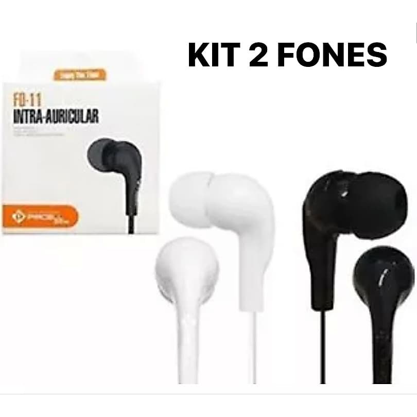 kit 2 Fone De Ouvido Slim Intra-auricular PMCELL FO-11