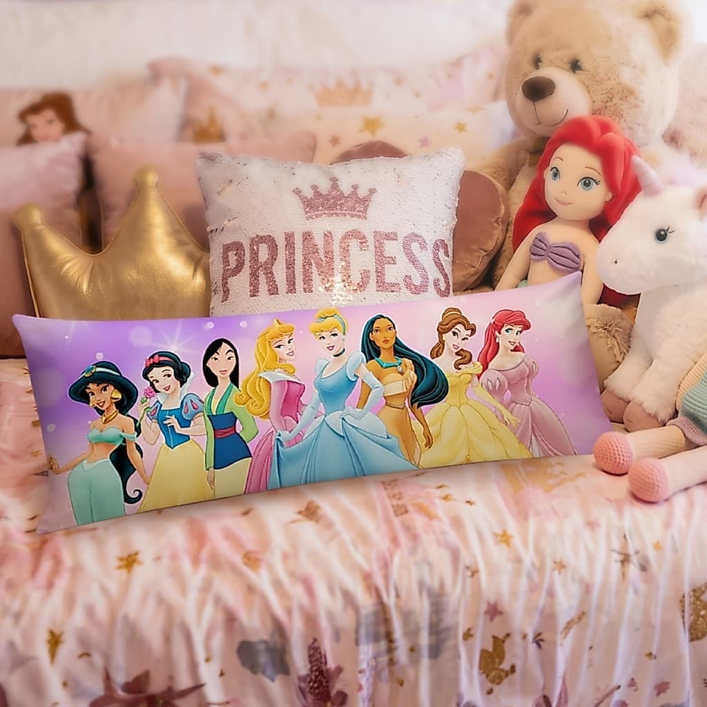 Travesseiro De Corpo Com Fronha Xuxinho Fibra de Silicone 0.90x0.30cm Princesas da Disney