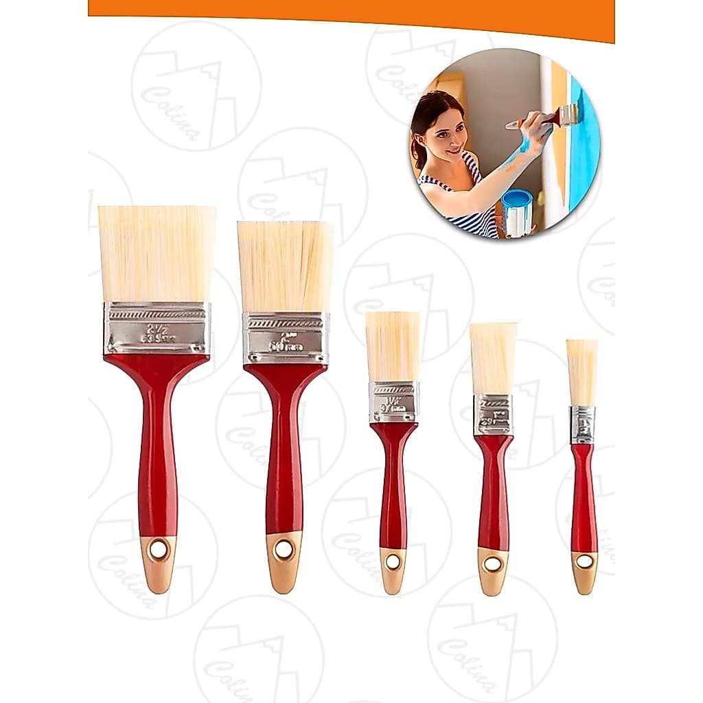 Kit 5 Pincéis Trincha Para Construção Tamanhos Variados Multiuso Pintura Nano Shop