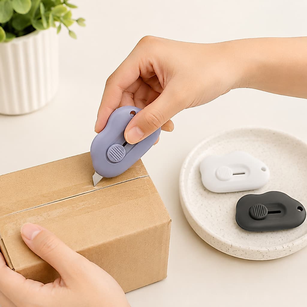 Mini Estilete Retrátil Compacto Lyor | Cortador Multiuso para Embalagens (Sortido)
