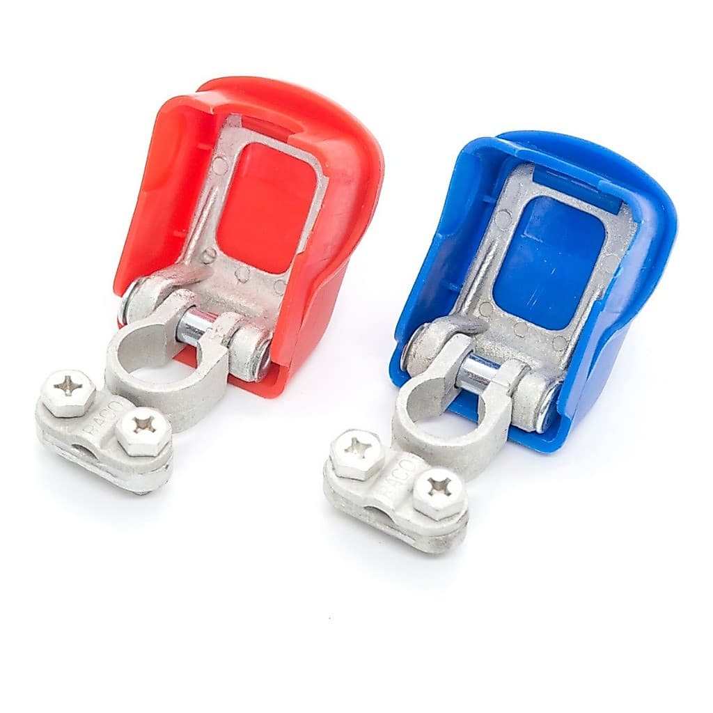 Par De Terminal De Bateria Vermelho e Azul Positivo Negativo Engate Rápido Super Forte Pesado