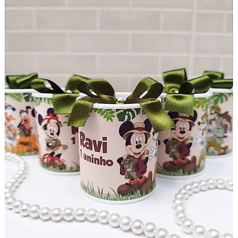 Tubolatas 7 x 6 Mickey Safari e amigos / Lembrancinha Personalizada Festa Infantil Maternidade Nascimento