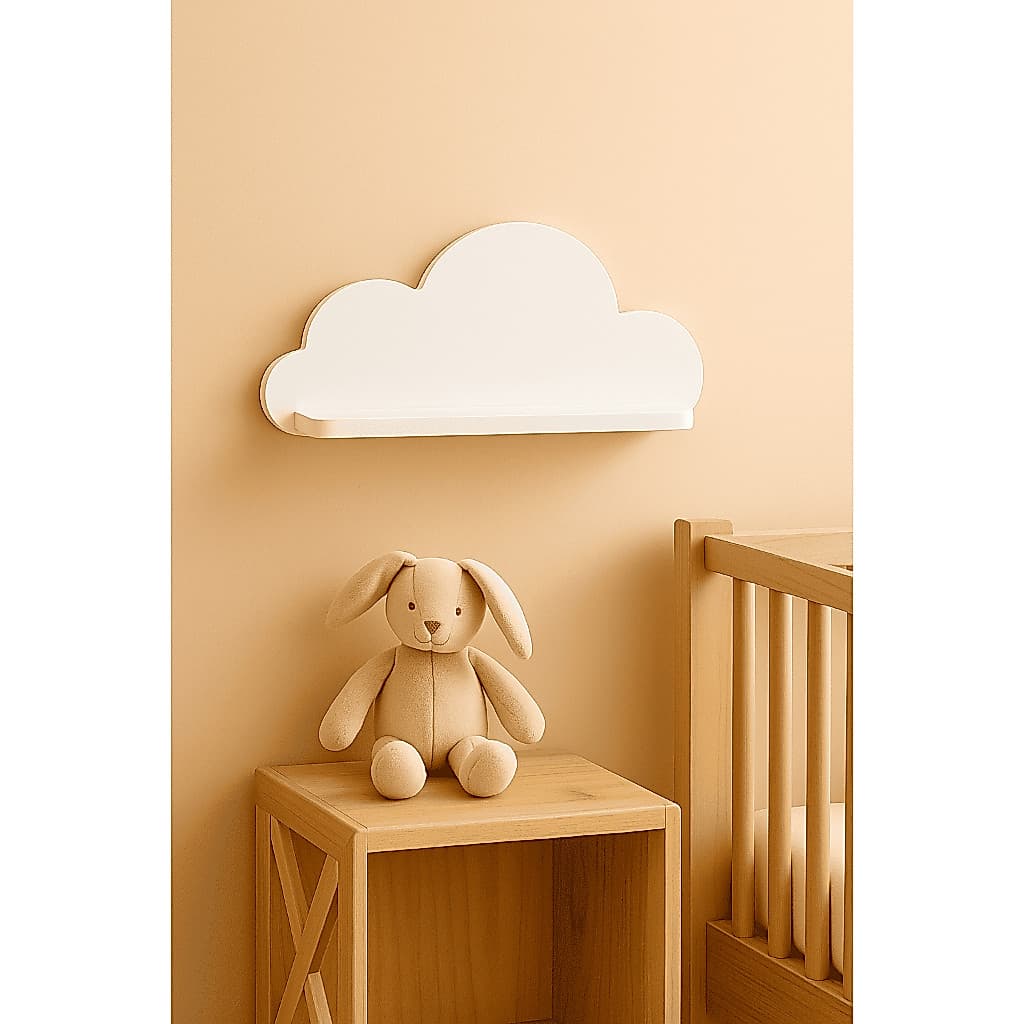Prateleira Infantil MDF Nuvem para Livros Quarto Infantil Cantinho da Leitura Parede Organização