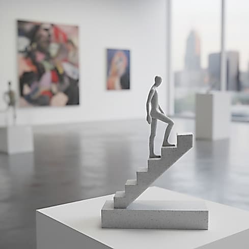 Escultura Caminho Ao Topo Sucesso Estátua Decorativa Motivacional Sucesso Escritório Mesa Luxo
