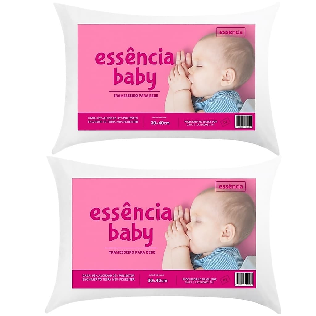 Kit 2 Travesseiro Baby Antialérgico 40x30cm Toque Macio E Confortável