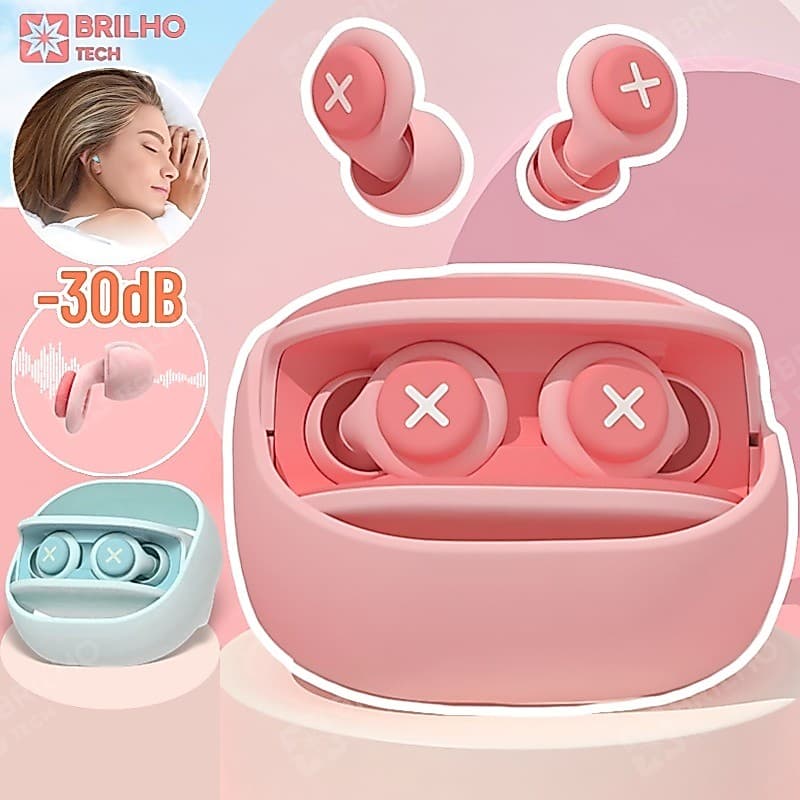 Tampões Auriculares De Silicone Isolamento Acústico Redução De Ruído Com Esponja Macia Protetor Auricular