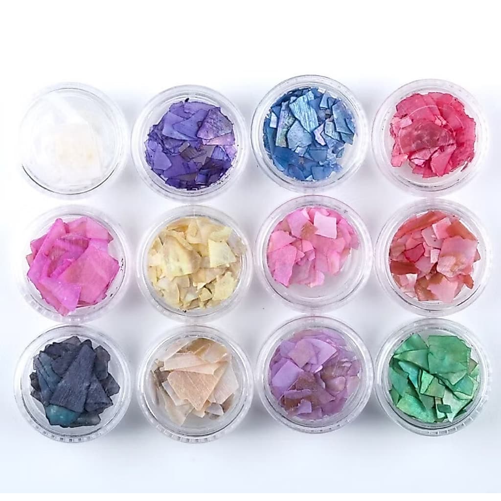 Kit 12 Madrepérola Grande Decoraçao de Unhas Pedrarias Joias