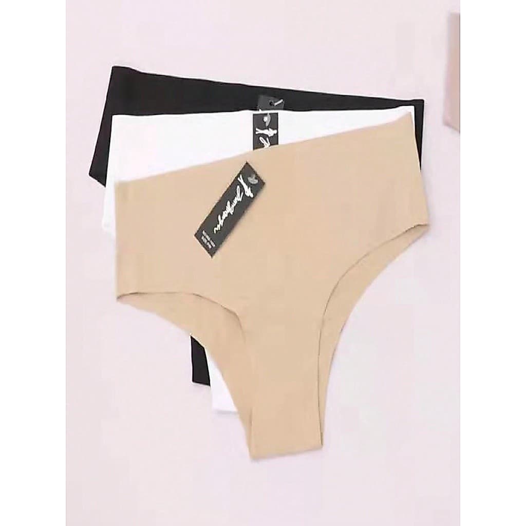 Kit 3 Calcinha Feminina Sem Costura  Cós Alto e Cós Reforçado de 5CM/1005