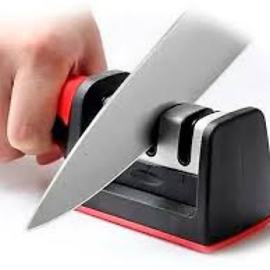 Afiador de Facas 3 em 1 Manual Compacto com Base Antiderrapante para Cozinha