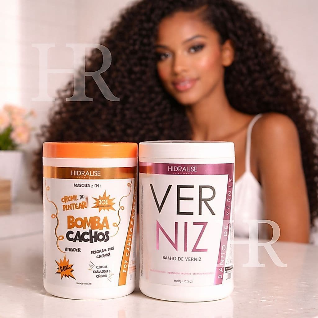 Kit com 1kg de Bomba Cachos + 1Kg de Banho de Verniz Hidralise