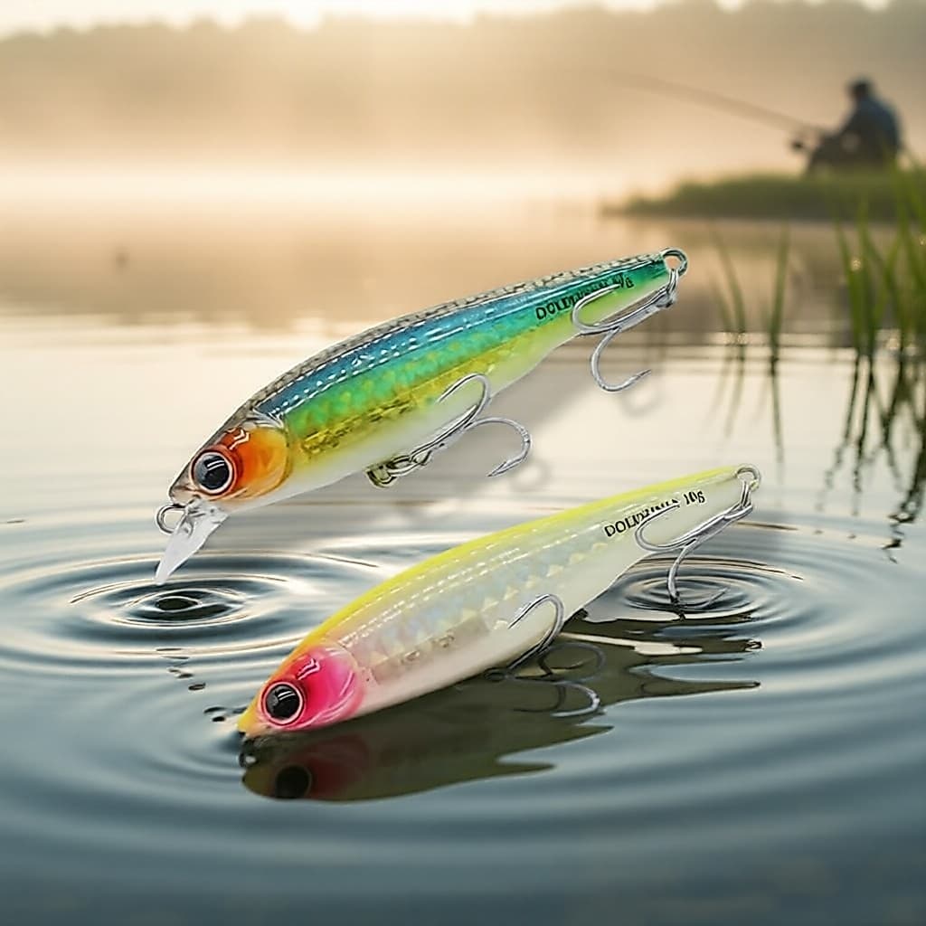 LUREHARBOR Isca Artificial de Minnow Flutuante com Onda Sônica, Perfeita para Bass e Lúcio