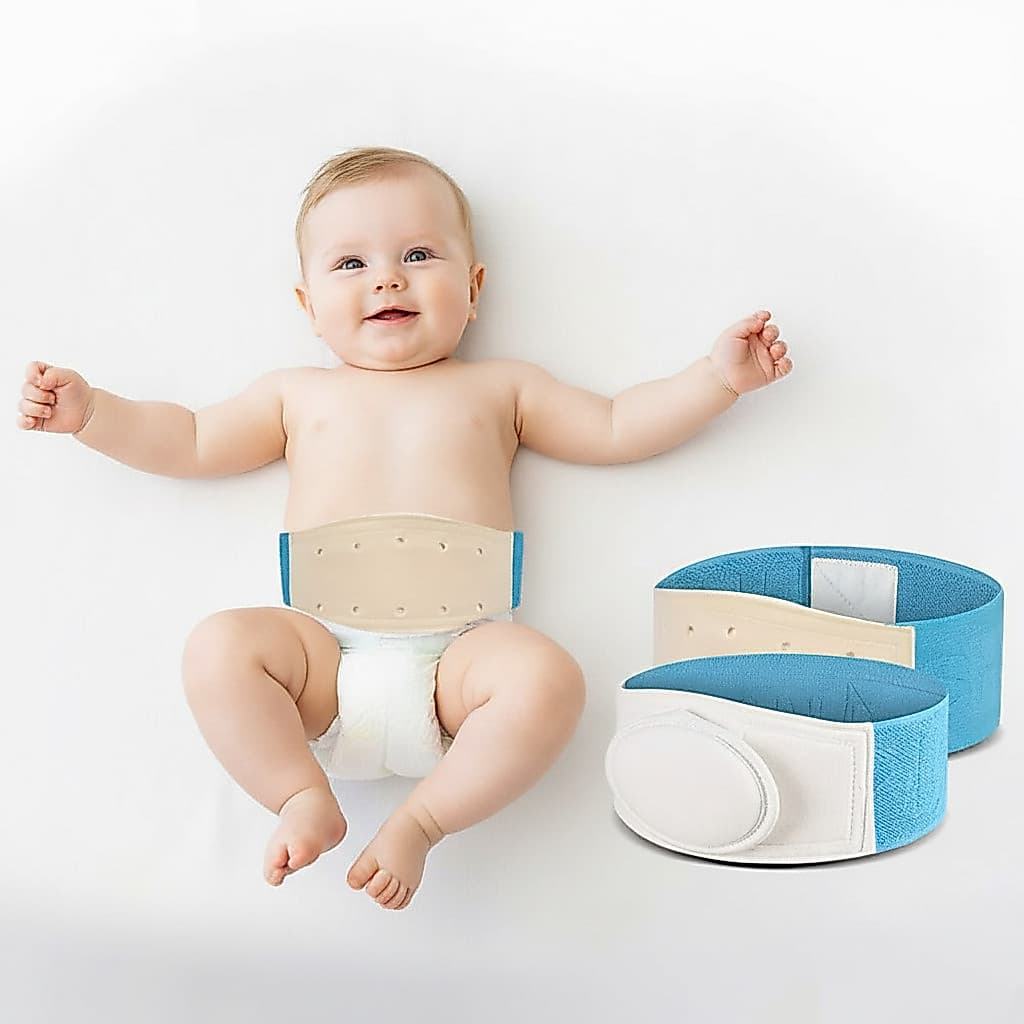 Cinta de Suporte para Hérnia Umbilical de Bebês Faixa Abdominal Respirável e Ajustável para Alívio de Cólica