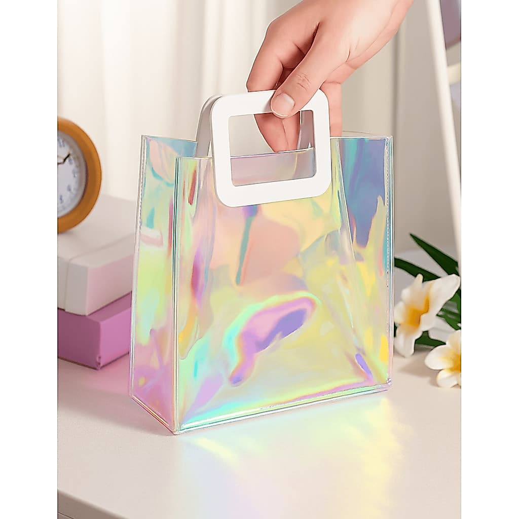Kit Bolsa Holográfica com Alça – Saco para Presentes Lembrancinha - 5/10 Unidades