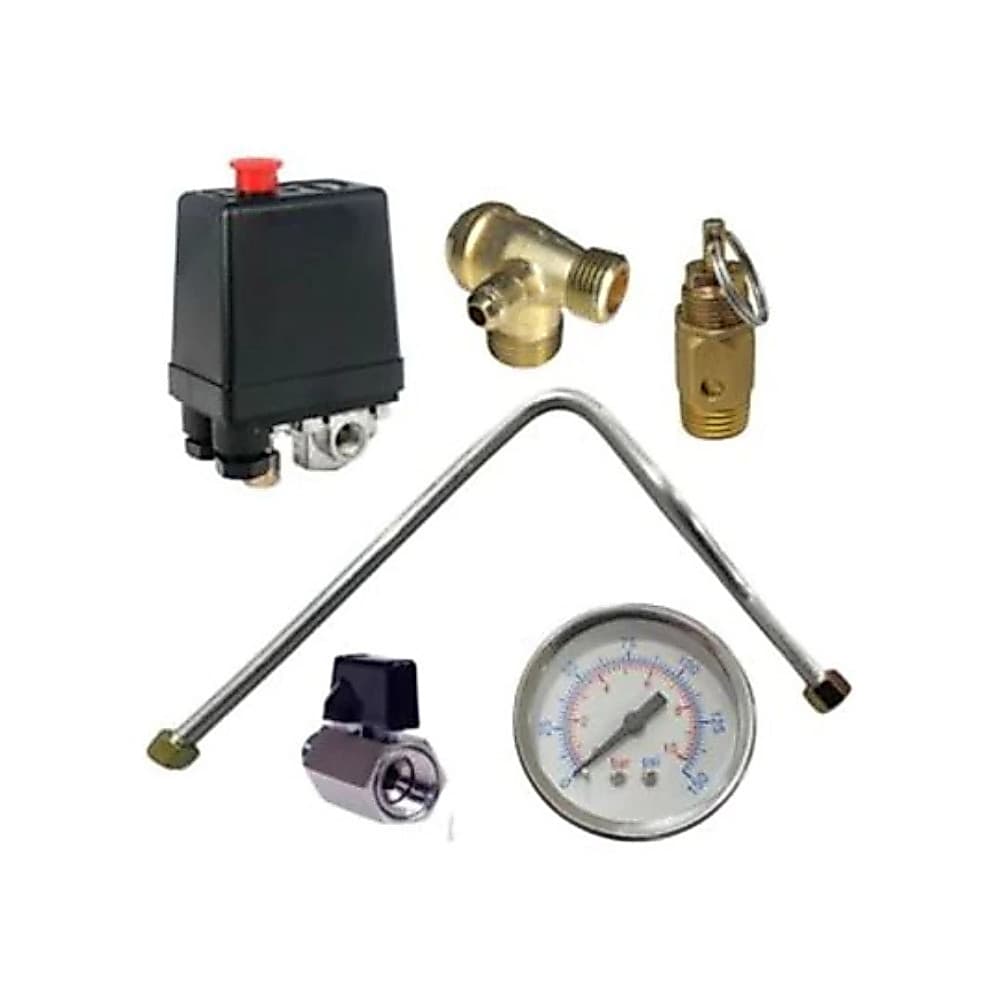 Kit Instalação  Motocompressor Pressostato 80/120 4 Vias Botão, Válvula de Retenção e Outros