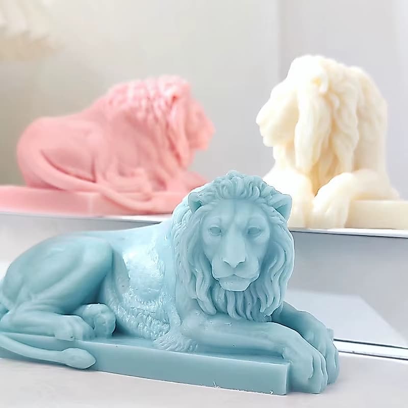 Vela Decorativa Perfumada Leão Mesa Colorido