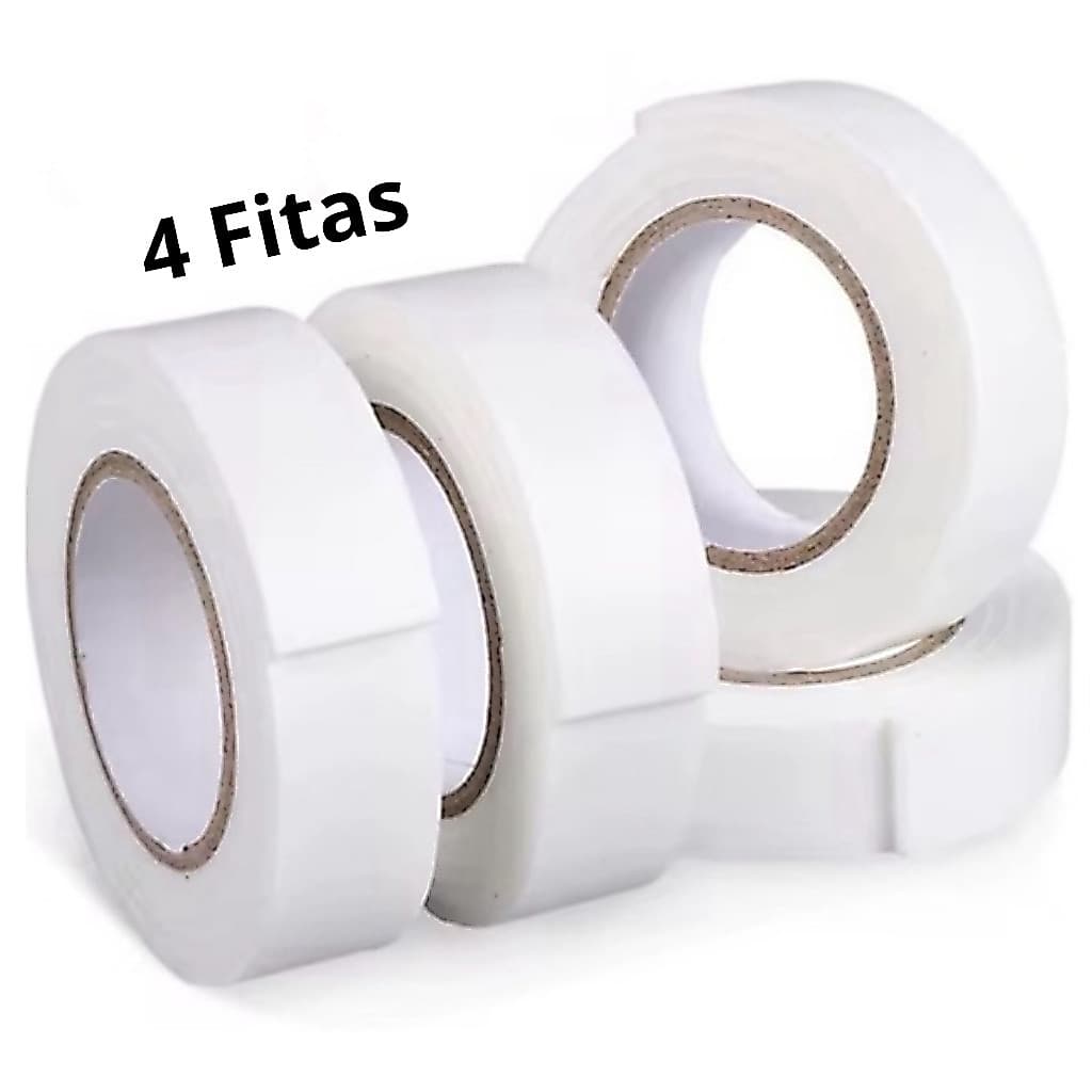 4 Fitas dupla face adesiva espuma colante Tipo Banana Cor Branca Fixa em paredes ceramicas 4 UNIDADE