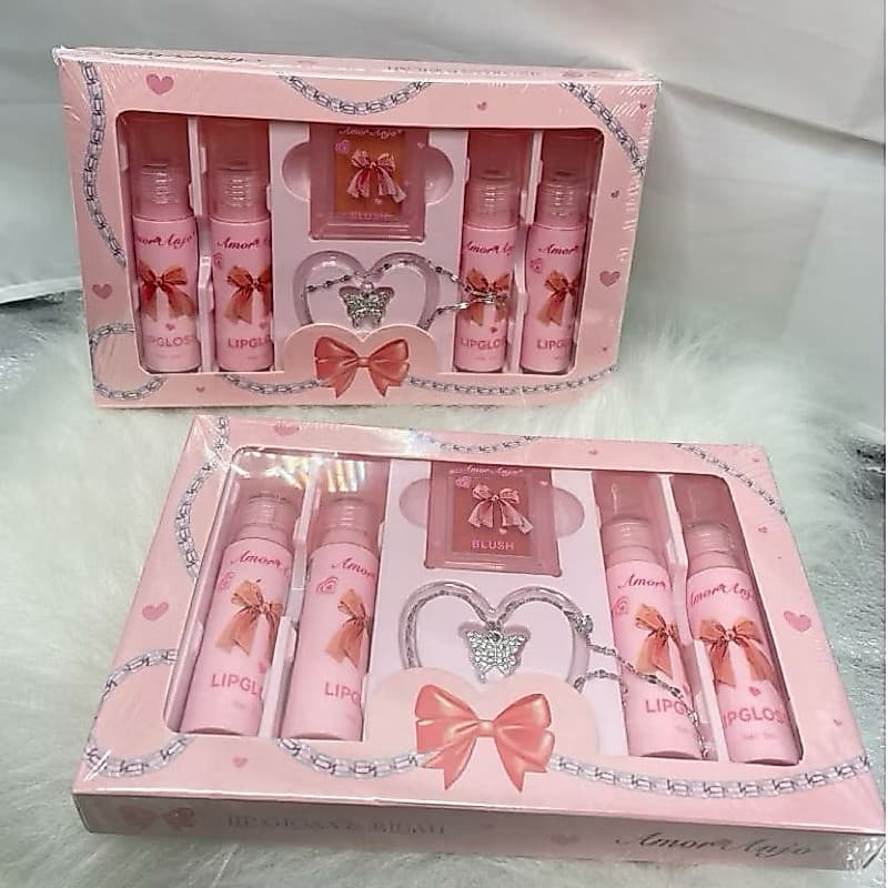 Luz de maquiagem borboleta Amante de caixa de presente de lama labial mate(amor anjo)