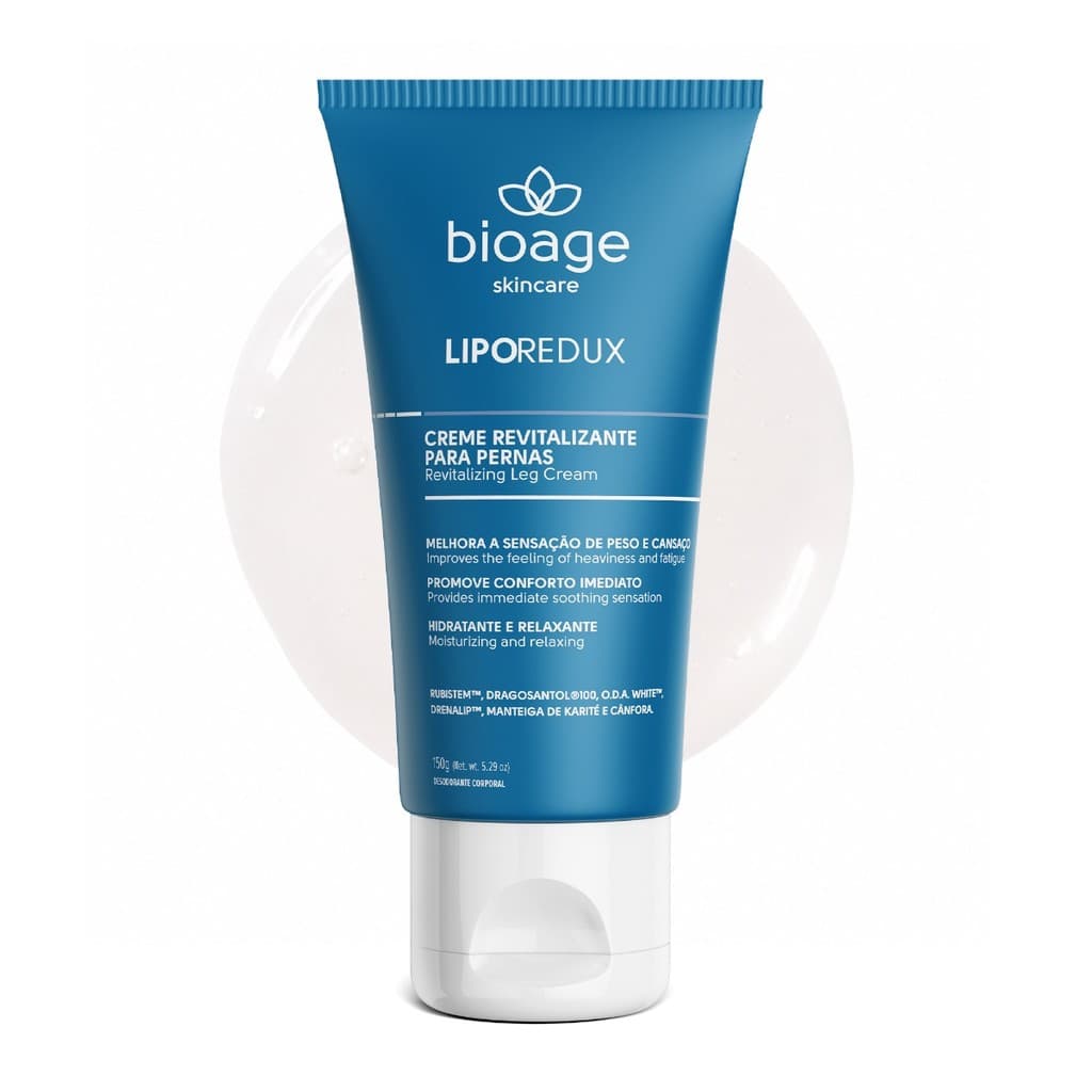 Creme Revitalizante para Pernas Bioage Lipo Redux 150g - Produtos Estéticos Corporais Alívio e Circulação
