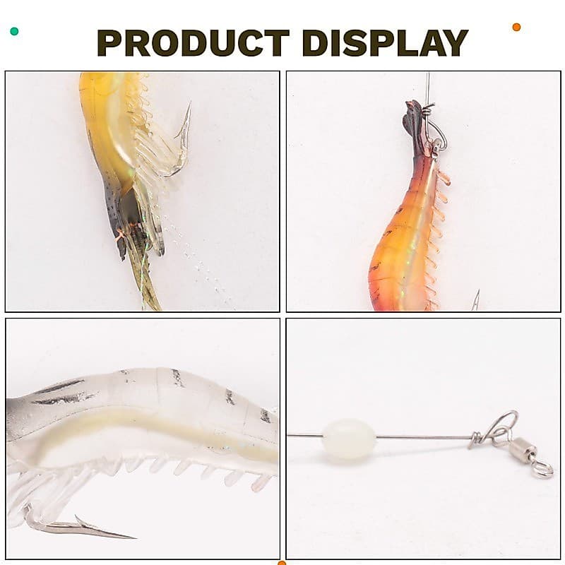 Iscas De Plástico Macio Isca Artificial De Pesca De Camarão Cor Misturada Spinner Crank-Bait Com Gancho Equipamento 9cm