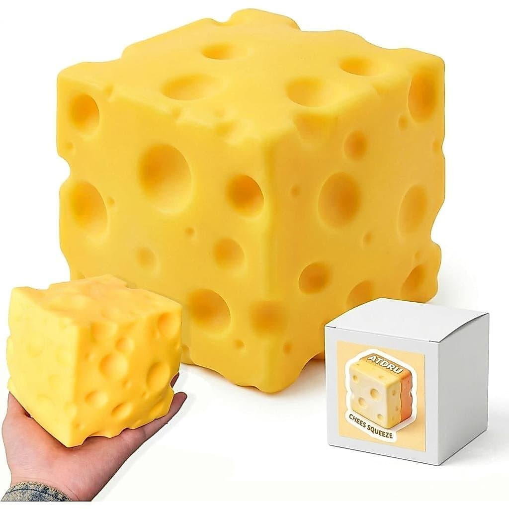 Cubo de brinquedo de queijo em tamanho adulto com pressão de 3.9, simulação realista e grande para aperto concentrado, m