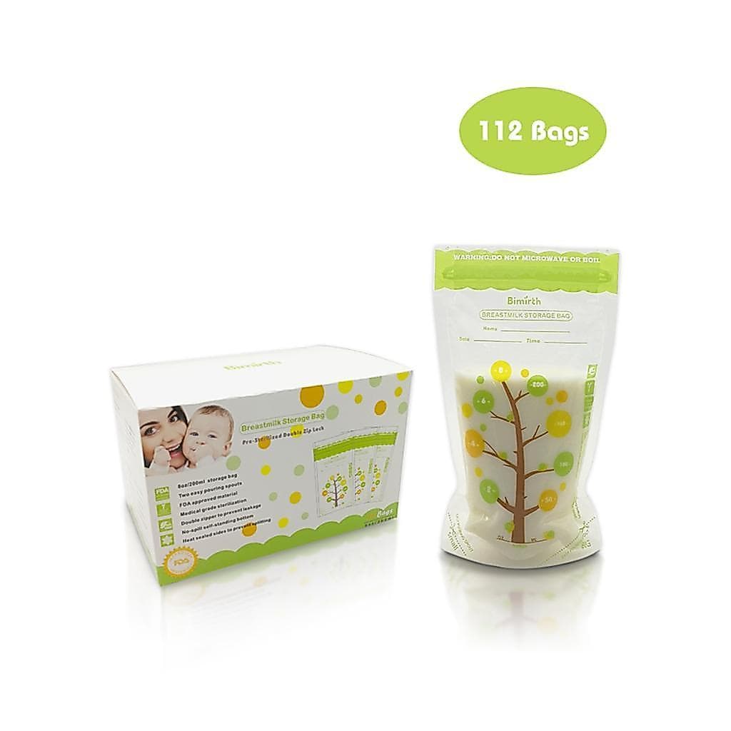 Nvstel-br Bimirth 112 PCS Sacos frescos para armazenamento de leite materno Capacidade de 250ML Material seguro
