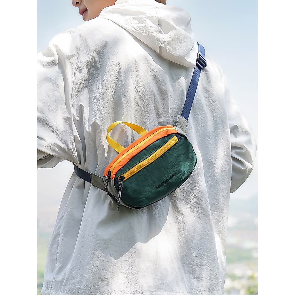 Bolsa de peito leve ao ar livre masculina Street Wear contraste cor mensageiro saco feminino esportes ciclismo cintura s