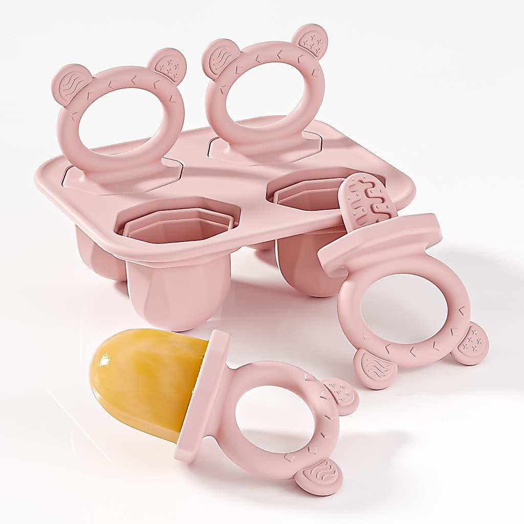 Alimentador E Mordedor De Frutas Para Bebês De Silicone , Seguro Autoalimentação Infantil Guloseimas Congeladas DIY