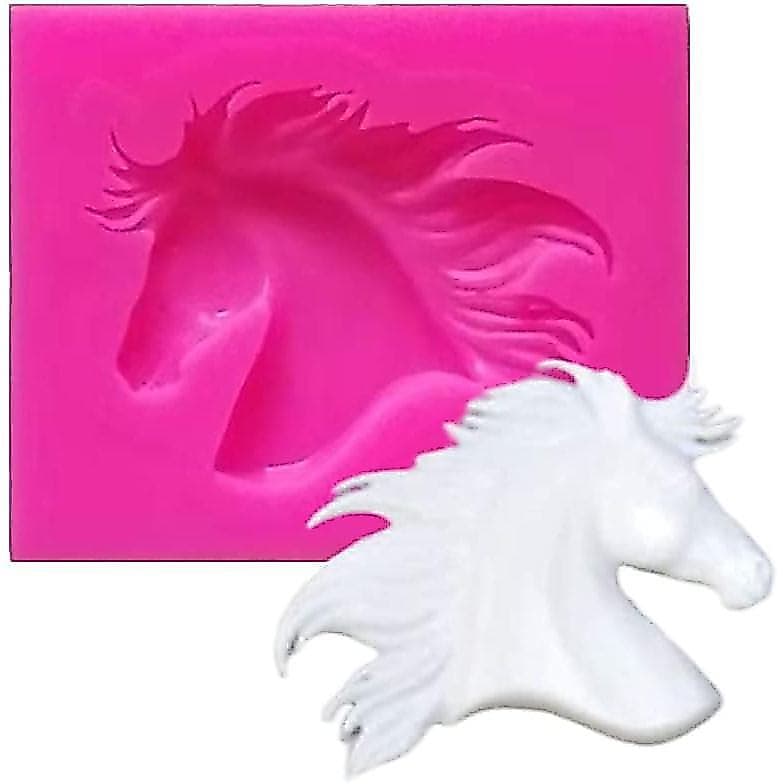 Molde de Silicone 3D em Forma de Cabeça de Cavalo, Fofo e Divertido, para Fazer Blocos de Gelo, Doces, Fondant, Chocolat