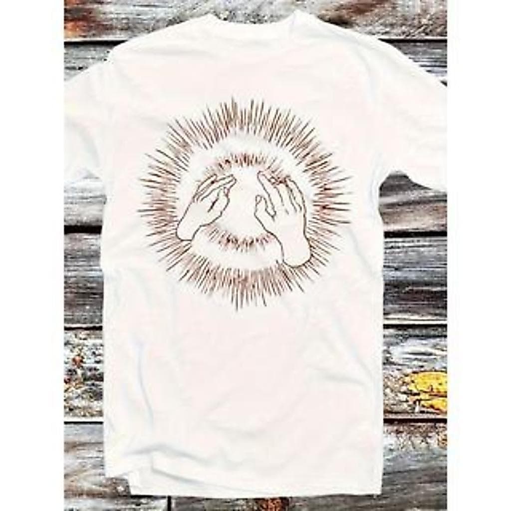 Camiseta Vintage Godspeed You Black Emperor - Estilo Retr? Unissex com Design Geométrico de Raios Solares e Letras Inspi
