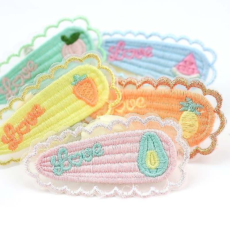 20 peças de apliques bordados em malha com desenhos animados, de 3,5 * 7,5 cm, adequados para acessórios de cabelo de be