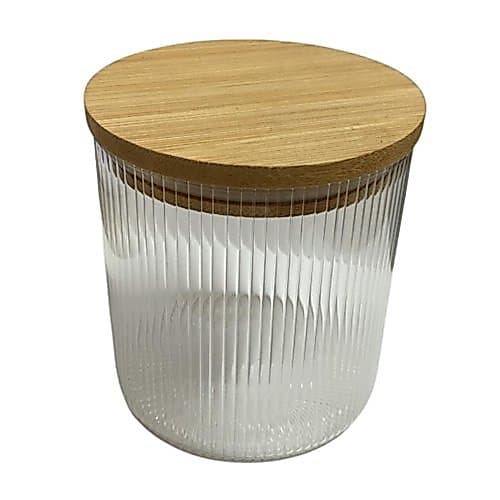 Pote Vidro Borossilicato Tampa Bambu Sustentavel Design Moderno 700ml 1L 1,4L 1,8L Armazenamento