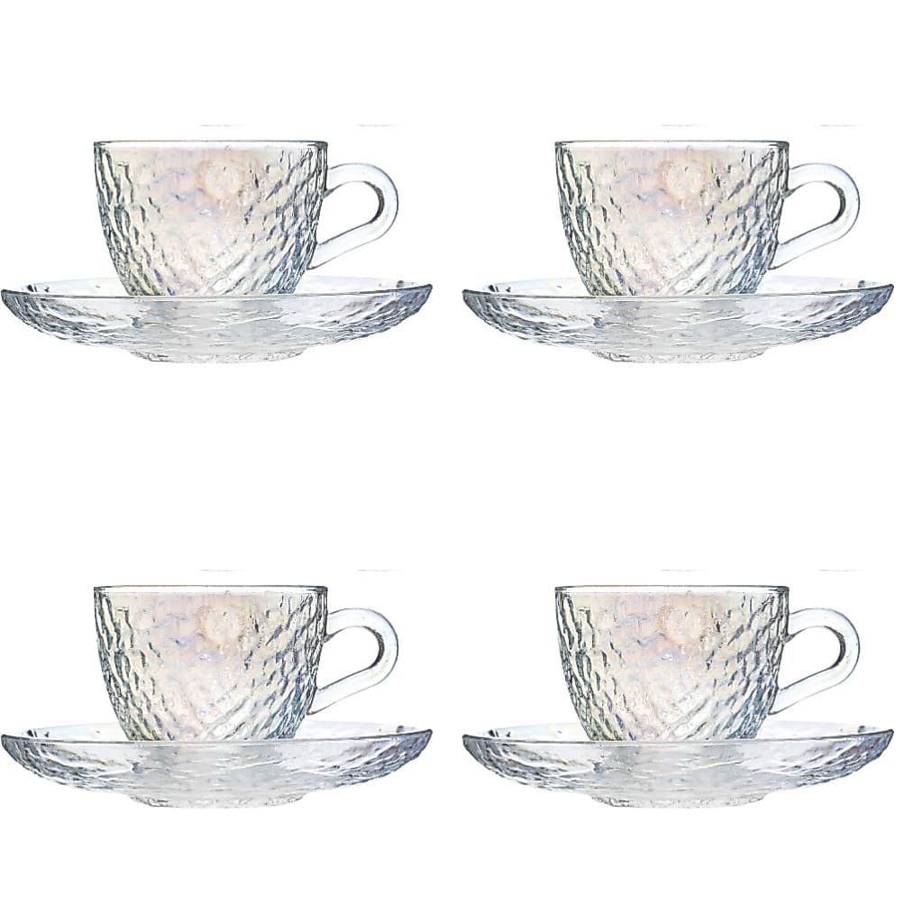 Conjunto de 04 Xícaras de Café 90ml Com Pires Furtacor Martelada