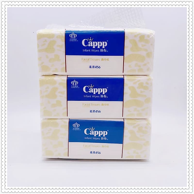 [Saco inteiro 16 elevadores/48 pacotes] Cappp International Cappp Paper Cappp Smooth 456 Face Tissue Baby Big Pack