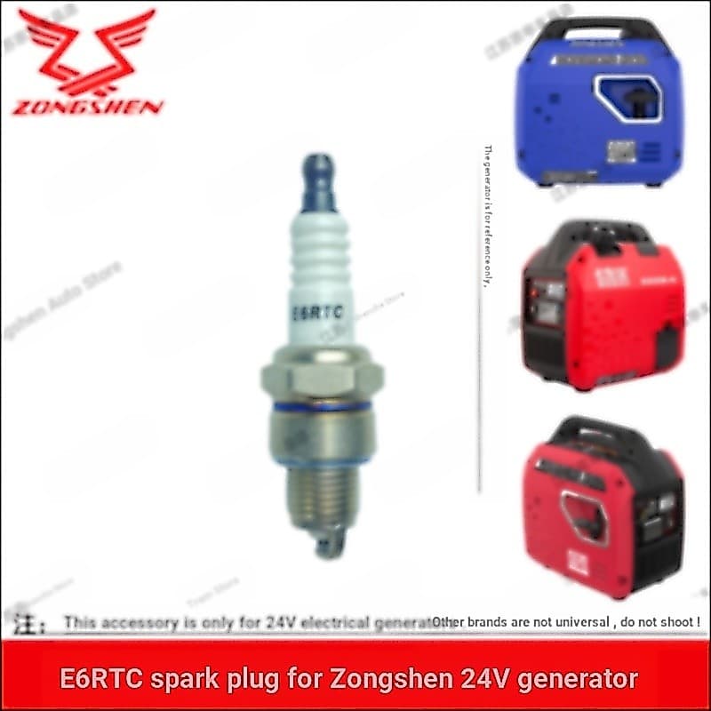 Zongshen 24V Gerador de estacionamento Vela de ignição dedicada E6RTC/E5T Carburador Acessórios de Spray elétrico