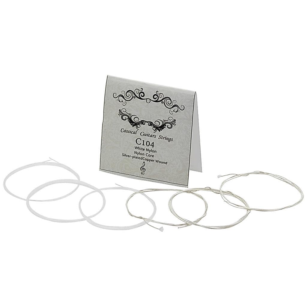 6 unidades / conjunto Cordas para violão acústico Conjunto clássico de nylon banhado a prata em liga de cobre ferida