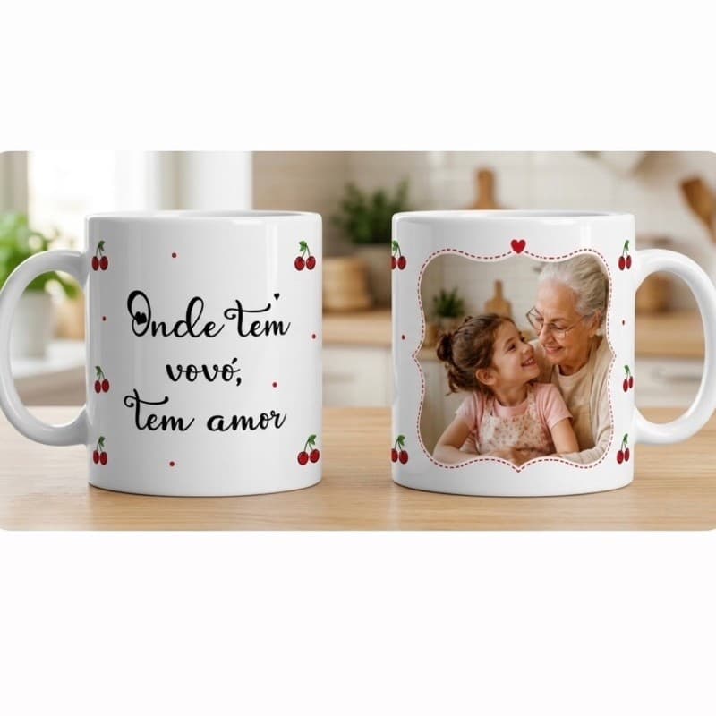 Caneca Personalizada para Vovó com Foto | Presente para Avó | Caneca Vó Personalizada