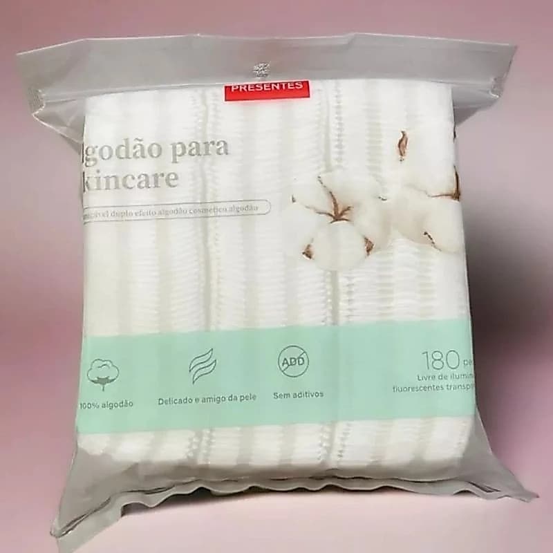 Kit Discos de Algodão Para Skincare Com 180 Peças para Limpeza Facia