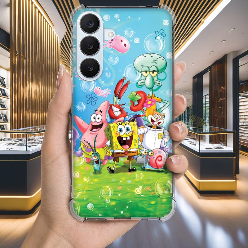 Capa Capinha GALAXY A13 A12 A11 A10S A10 A03S A07 A06 A05S A05 Anti-impacto Personalizada geek BOB esponja (3291)