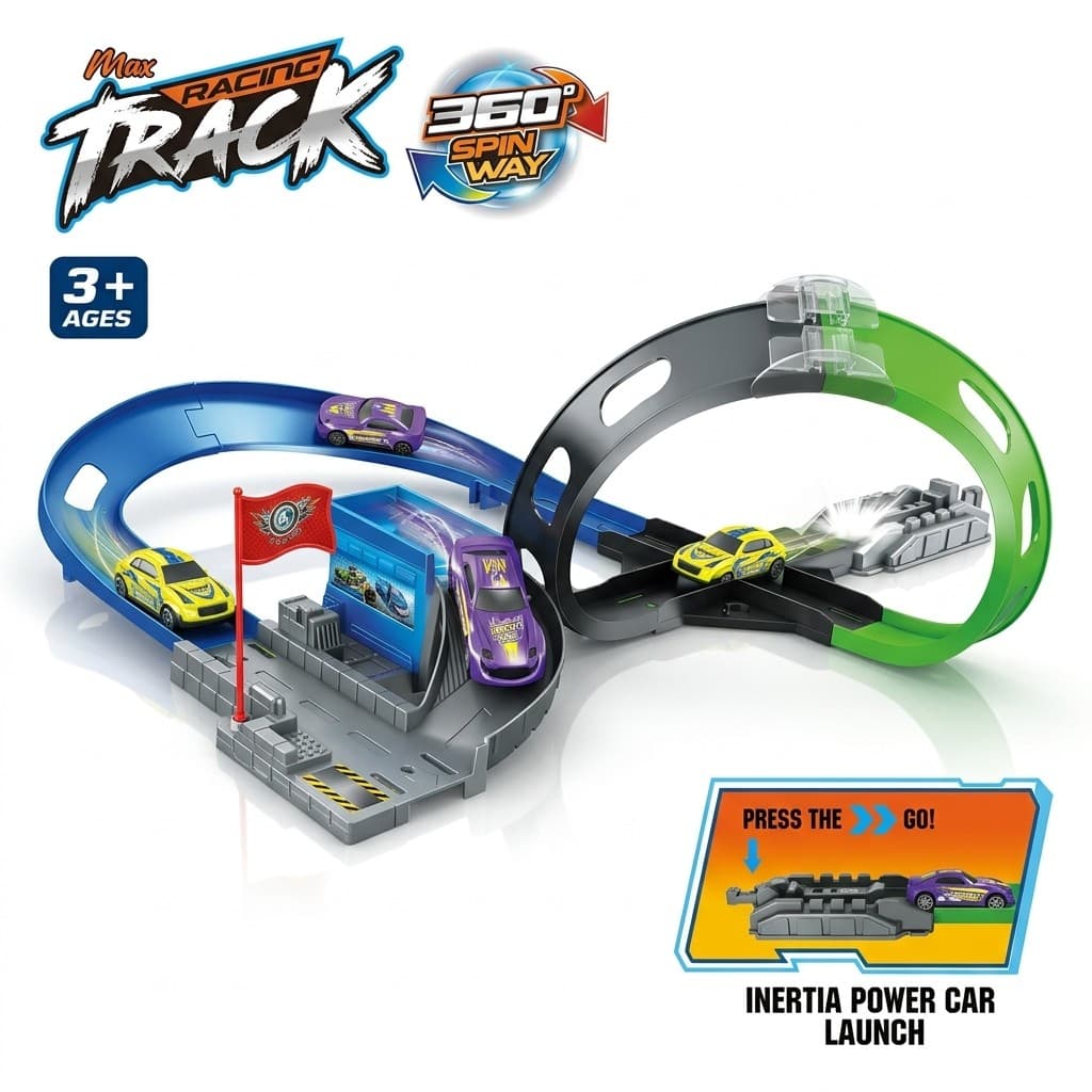 Brinquedo Pista Corrida Racing Track Loop 360 Graus Carrinho Inércia Looping Jump Menino 3 Anos