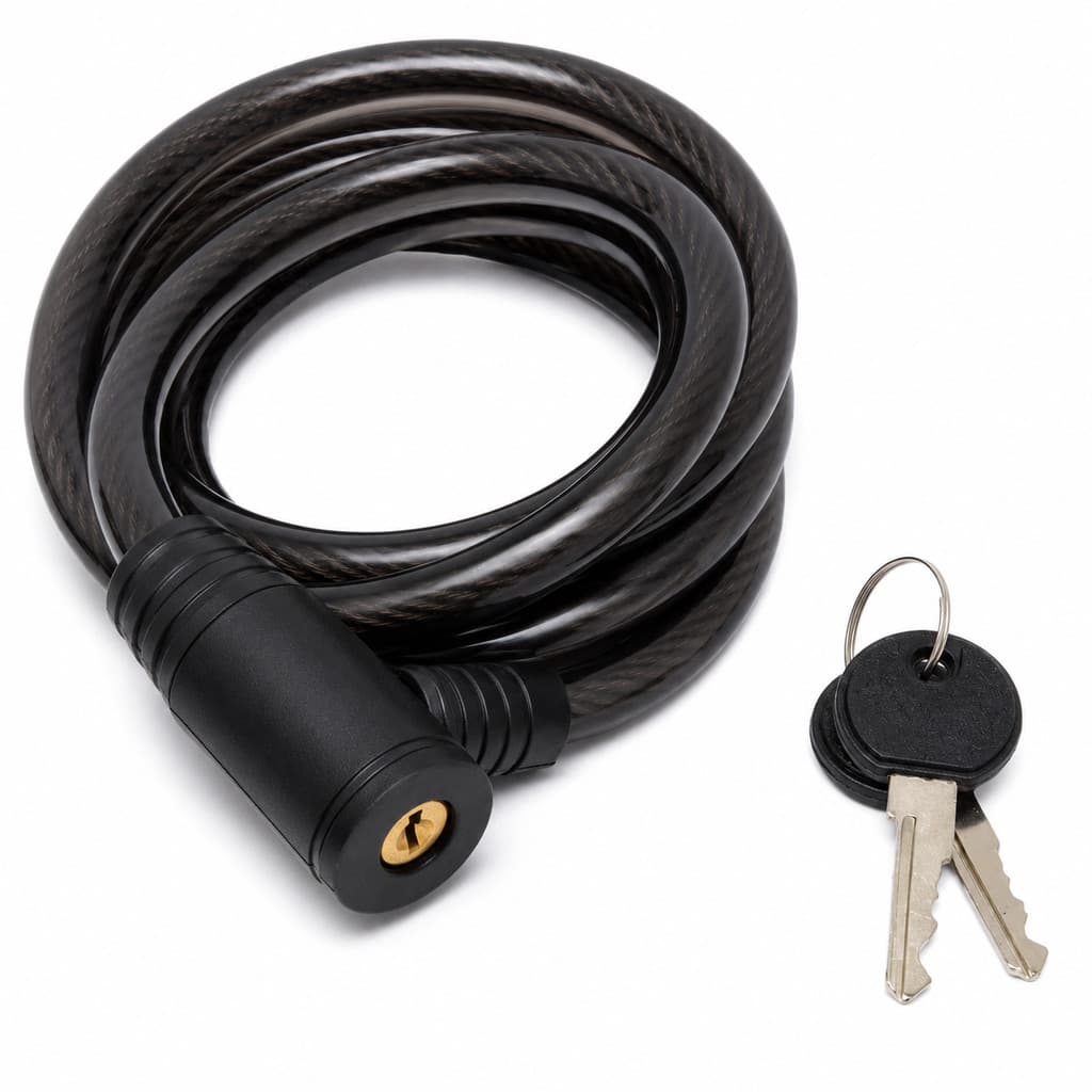 Cadeado Para Bicicleta GTA Cabo Aço 12mm X 1,5m Com 2 Chaves