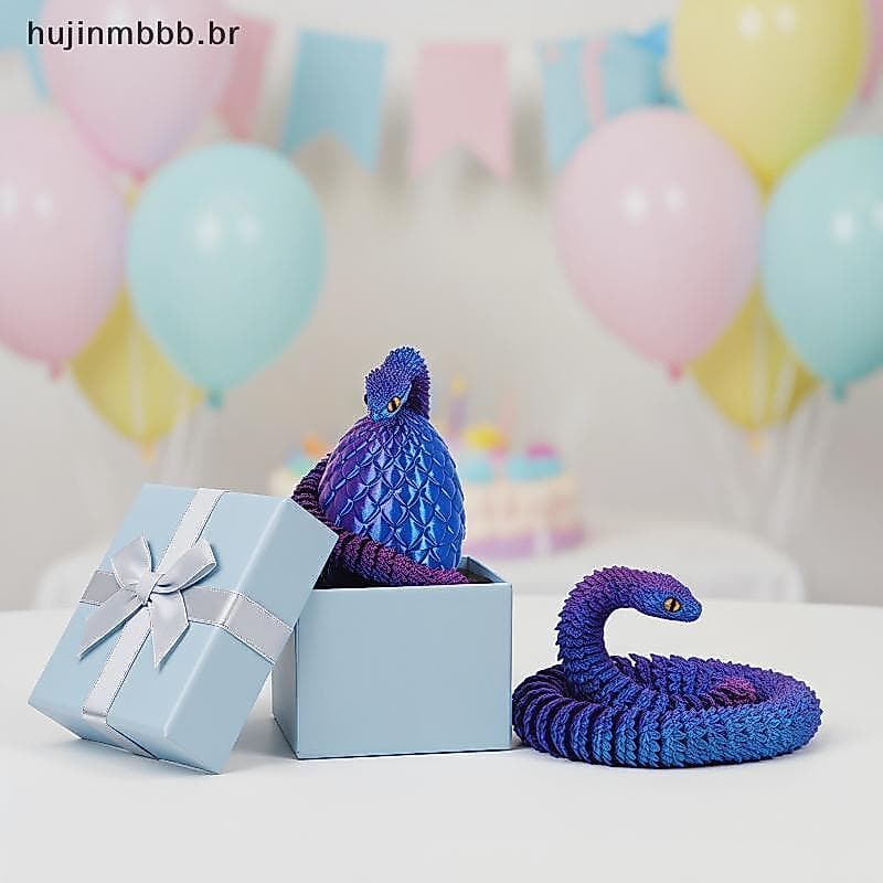 huji Cobra Impressa Em 3D De 30 Cm Exclusiva Com Ovo De 8.5 Para Decoração De Casa Ou Escritório br