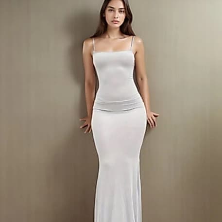 Vestido longo feminino suplex decote para festas eventos baladas formatura casamento vestido elegante moda 2026