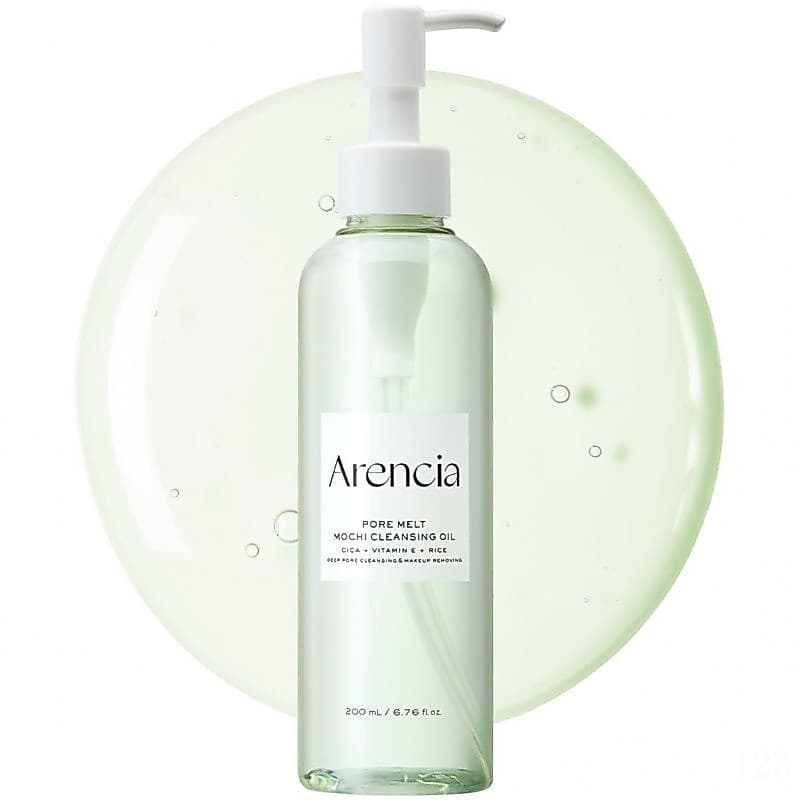 Óleo de Limpeza ARENCIAPoreMeltMochi, não comedogênico, contém aminoácidos de arroz de alta pureza, vitamina E, extrato