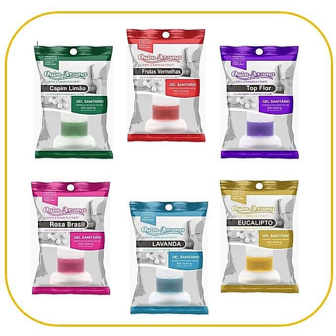 Kit 3 Unidades Gel Sanitário Fragrancia Capim Limão Quim Aroma